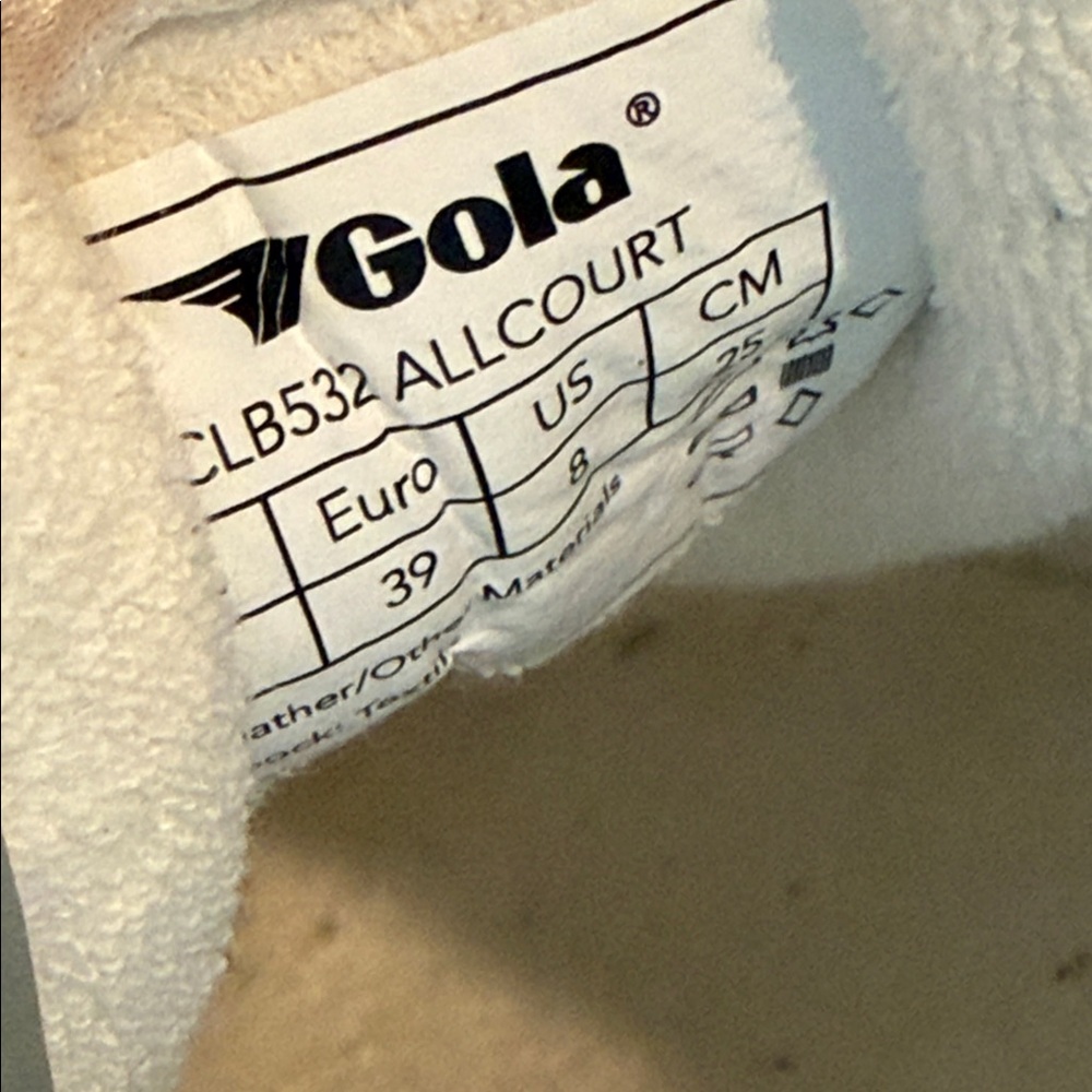 Gola White allcourt trainer low top sneakers US 8 - Picture 7 of 7